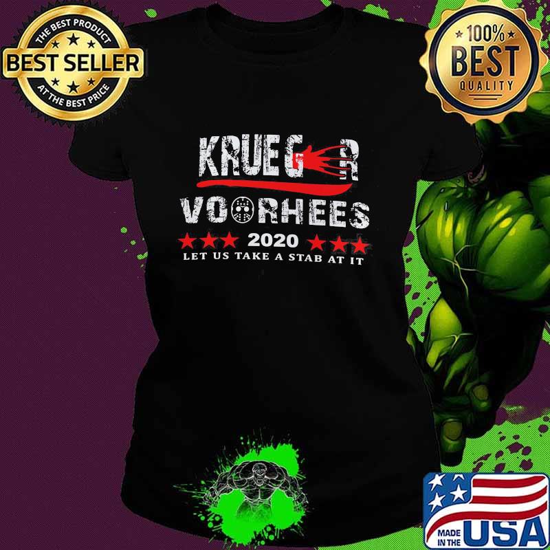 Halloween freddy krueger jason voorhees 2020 let us take a stab at it stars s Ladies tee Halloween freddy krueger jason voorhees 2020 let us take a stab at it stars s Ladies tee