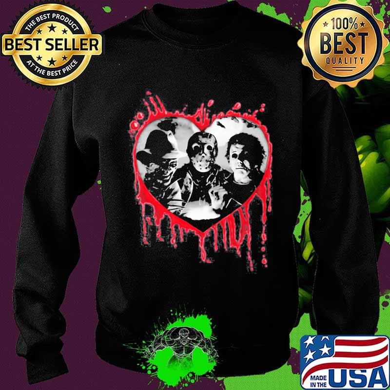 Halloween freddy krueger jason voorhees and michael myers heart s Sweater Halloween freddy krueger jason voorhees and michael myers heart s Sweater