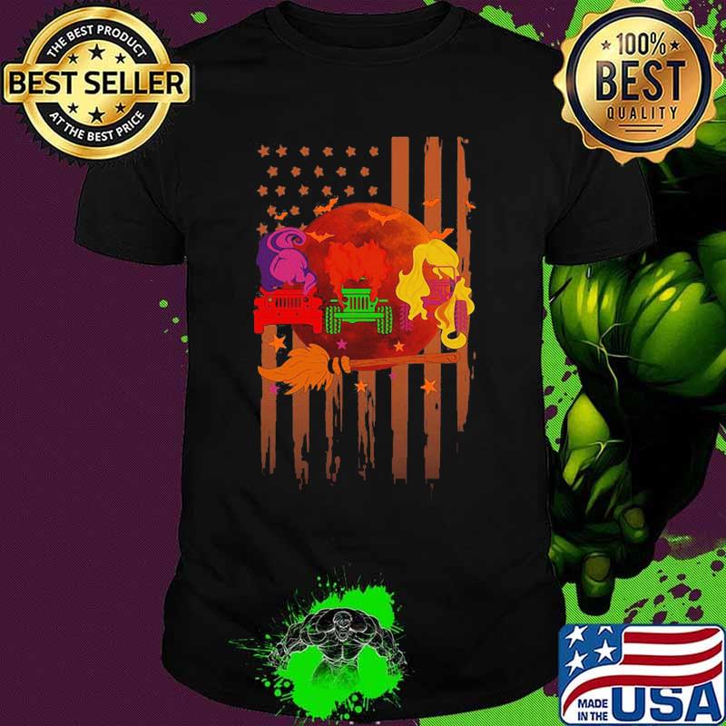 Halloween hocus pocus witch american flag independence day shirt