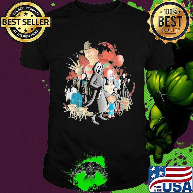 Halloween horror characters and the death shirt