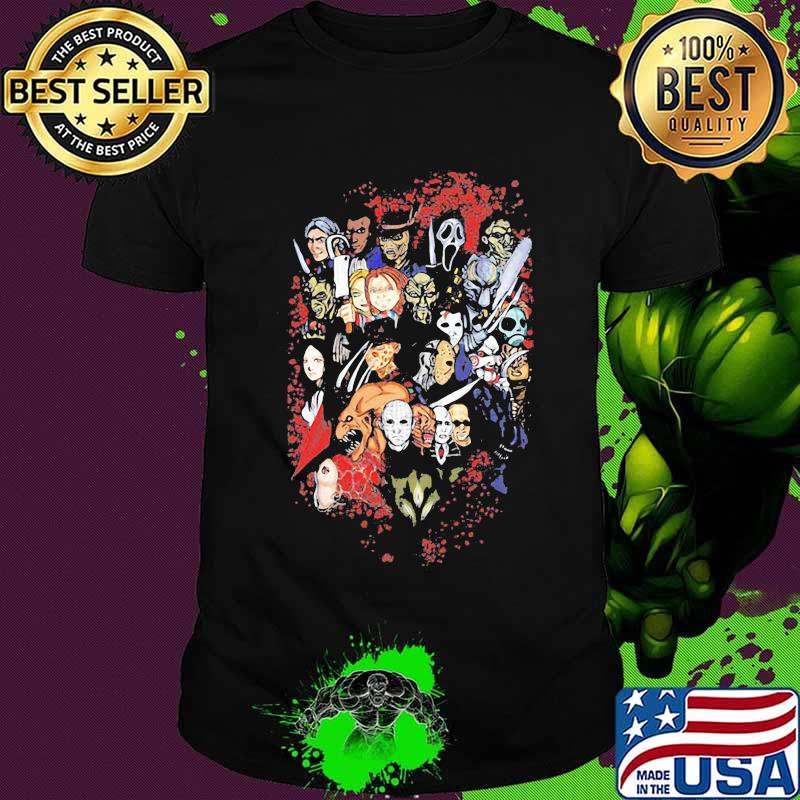 Halloween horror characters blood shirt