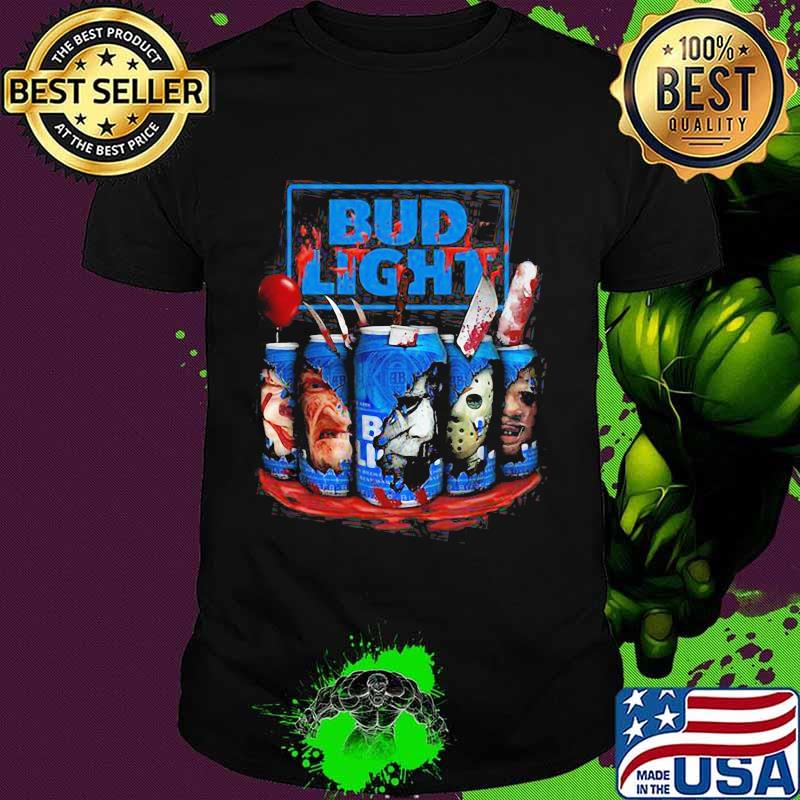 Halloween horror characters bud light beer shirt Halloween horror characters bud light beer shirt
