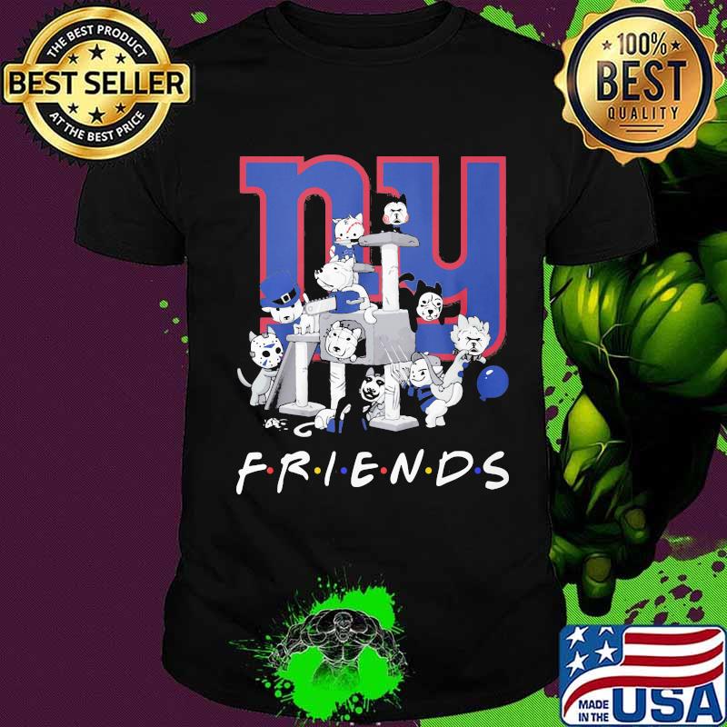 Halloween horror characters cats new york giants friends shirt