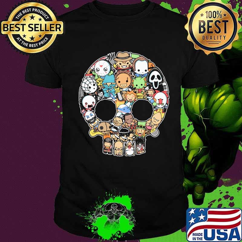 Halloween horror characters chibi skull shirt Halloween horror characters chibi skull shirt