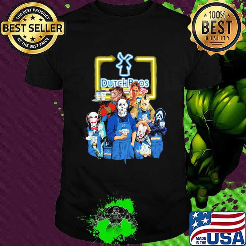 Halloween horror characters drinking dutch bros shirt