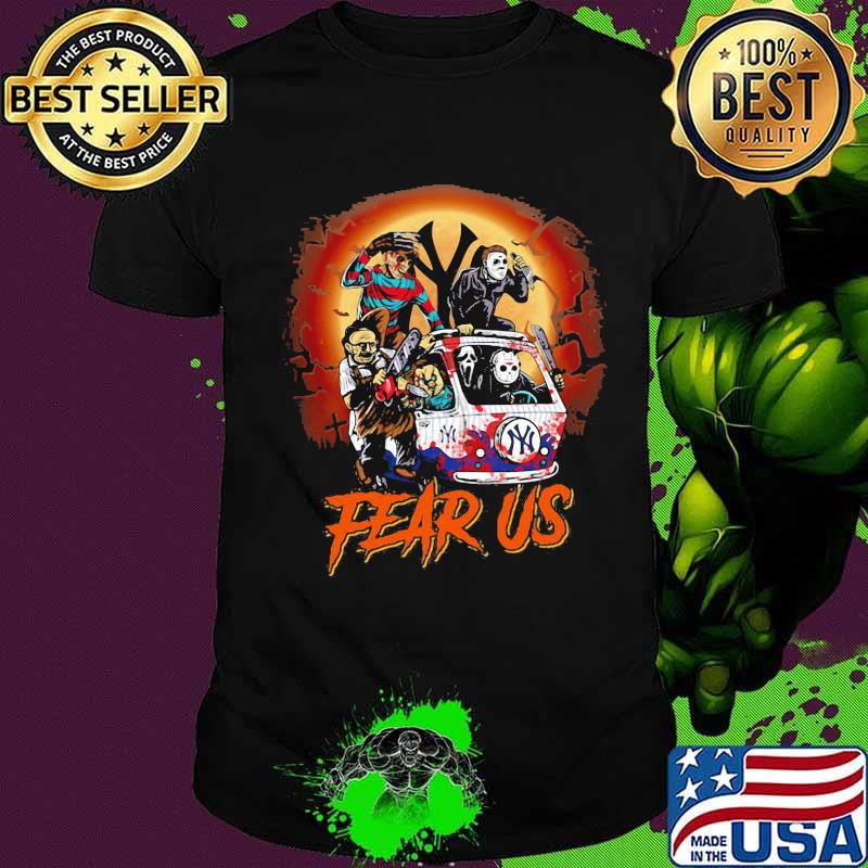 Halloween horror characters fear us new york yankees baseball shirt