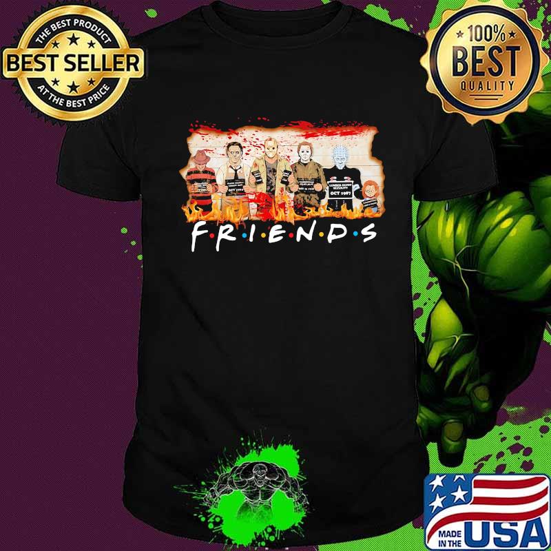 Halloween horror characters friends blood shirt