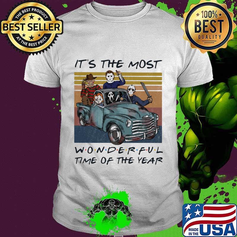Halloween horror characters it's the most wonderful time of the year vintage retro shirt
