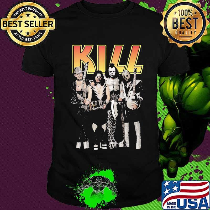 Halloween horror characters kill kiss band shirt