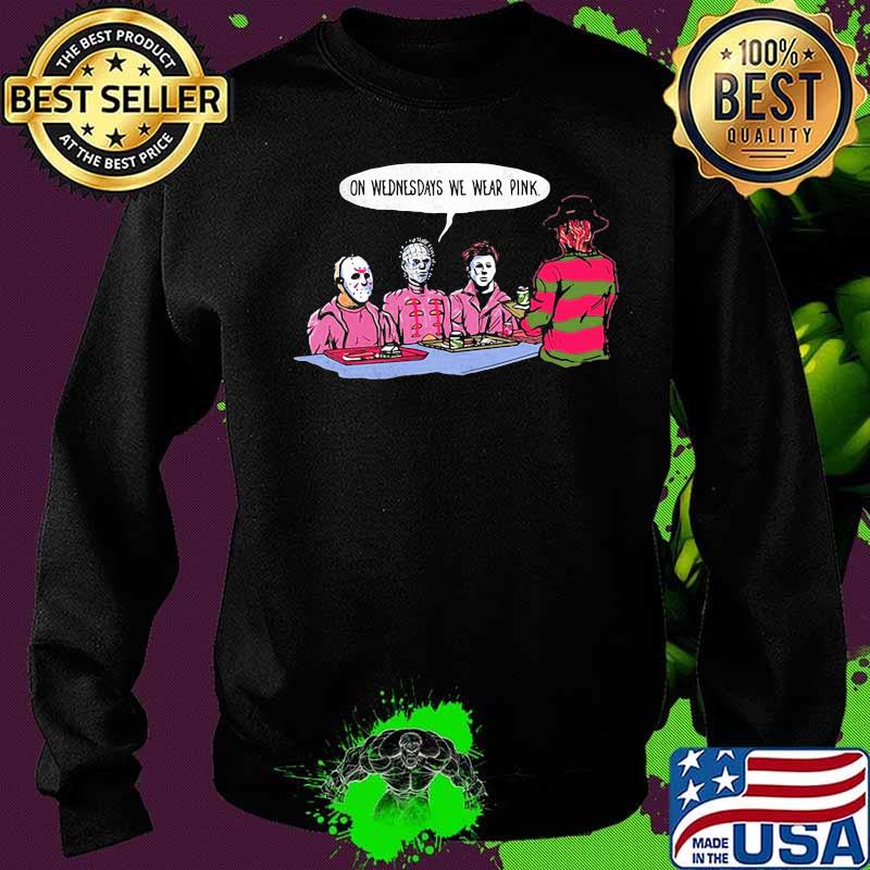 Halloween horror characters on wednesdays we wear pink s Sweater Halloween horror characters on wednesdays we wear pink s Sweater