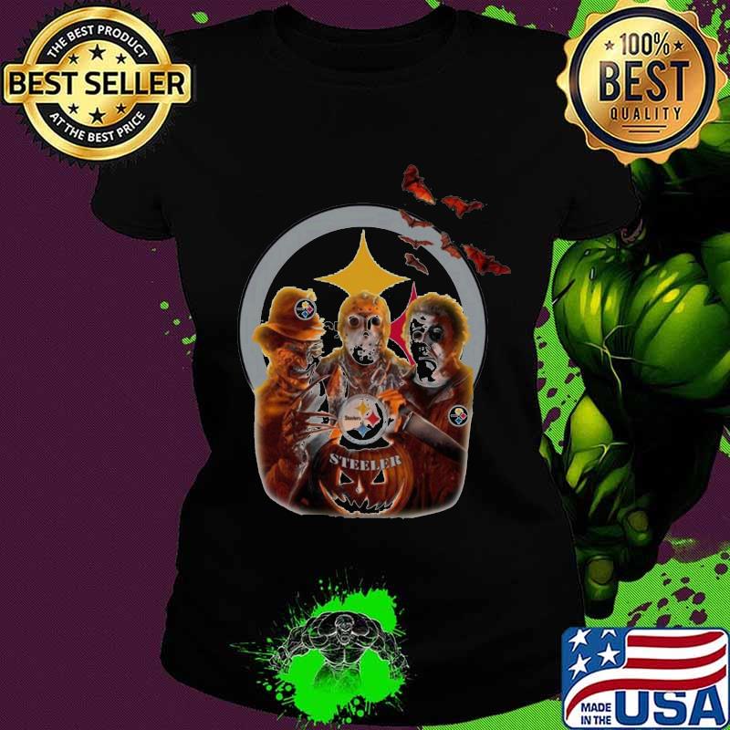 Halloween horror characters pittsburgh steelers pumpkin s Ladies tee Halloween horror characters pittsburgh steelers pumpkin s Ladies tee