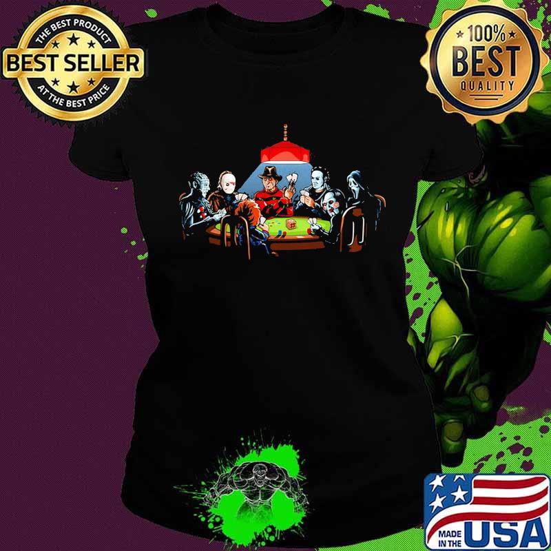Halloween horror characters play cards s Ladies tee Halloween horror characters play cards s Ladies tee
