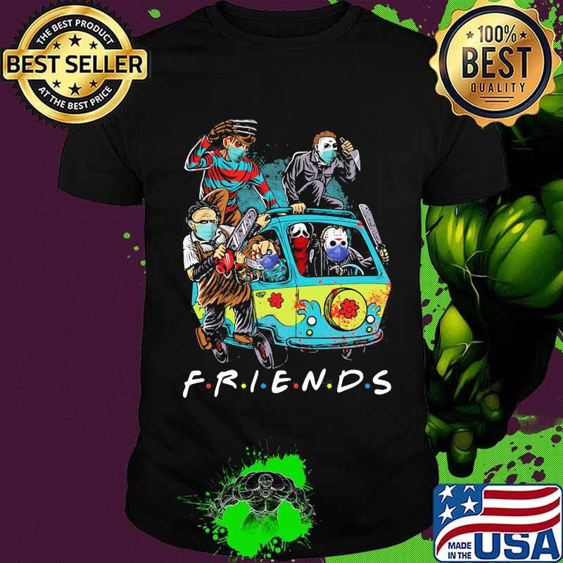 Halloween horror characters riding bus friends shirt Halloween horror characters riding bus friends shirt