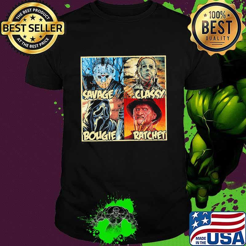 Halloween horror characters savage classy bougie ratchet shirt