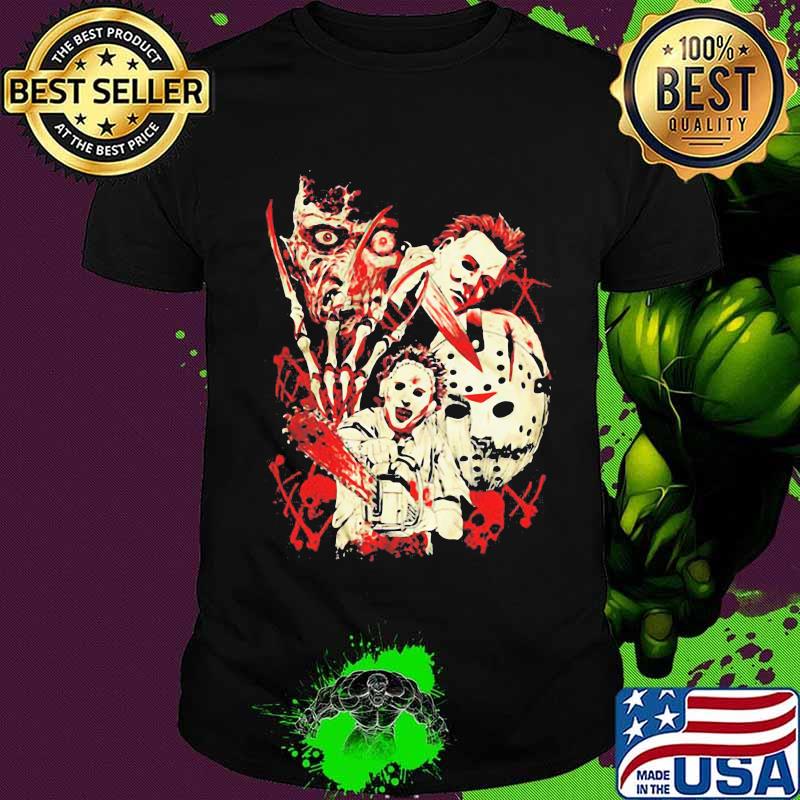 Halloween horror characters skulls shirt