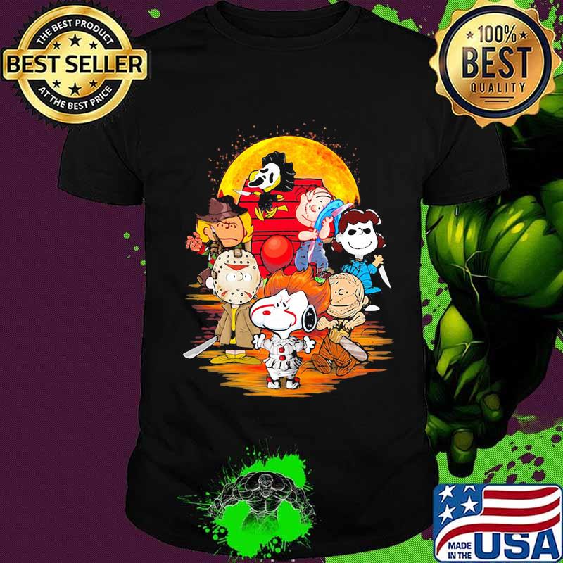 Halloween horror characters the peanuts moon shirt