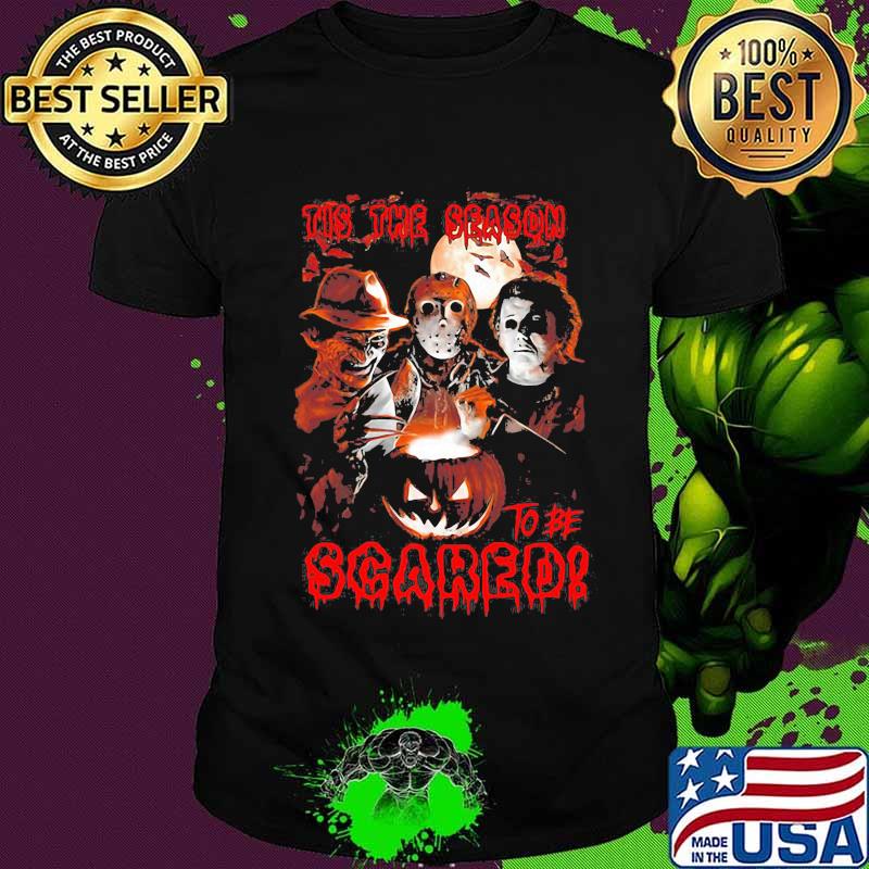 Halloween horror characters tis the season to be scared shirt