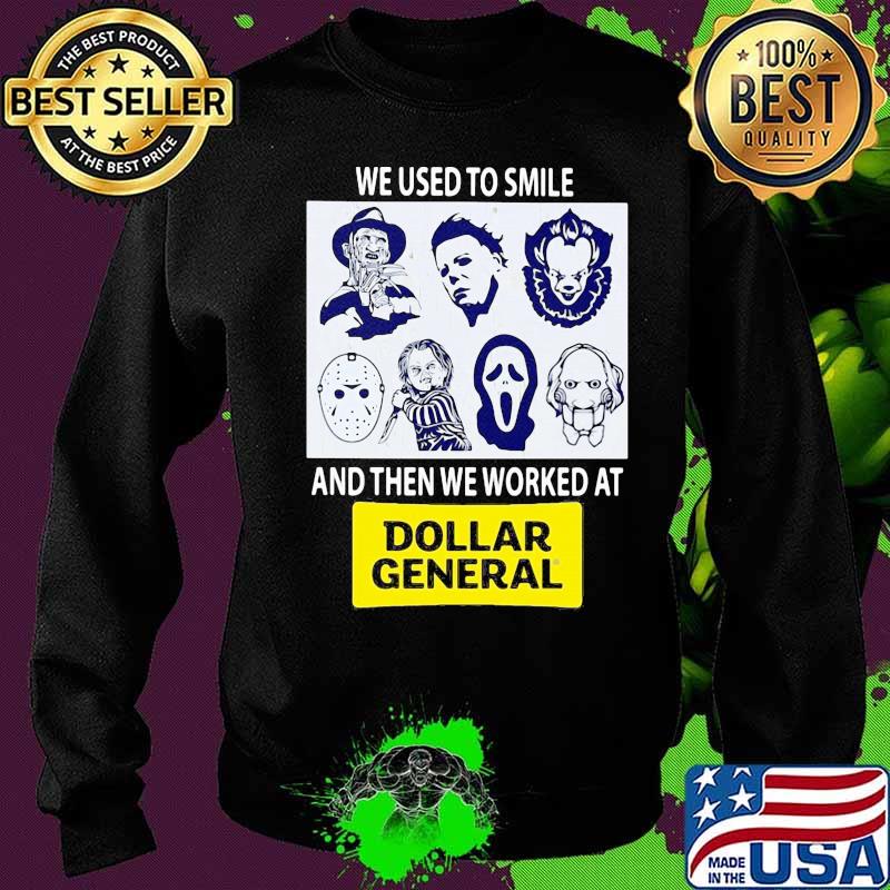 Halloween horror characters we used to smile and then we worked at dollar general s Sweater Halloween horror characters we used to smile and then we worked at dollar general s Sweater
