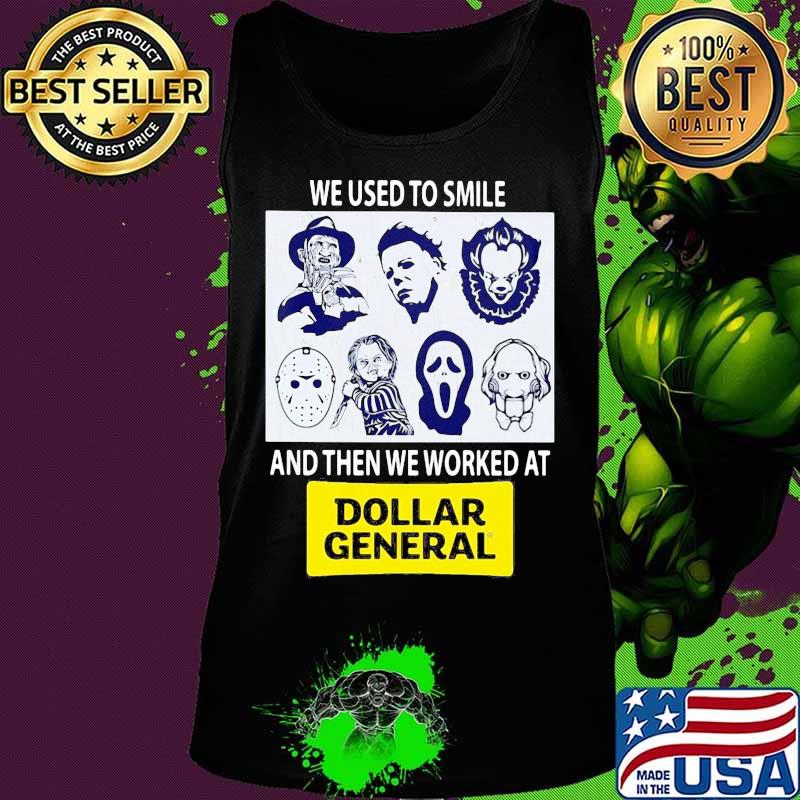 Halloween horror characters we used to smile and then we worked at dollar general s Tank top Halloween horror characters we used to smile and then we worked at dollar general s Tank top
