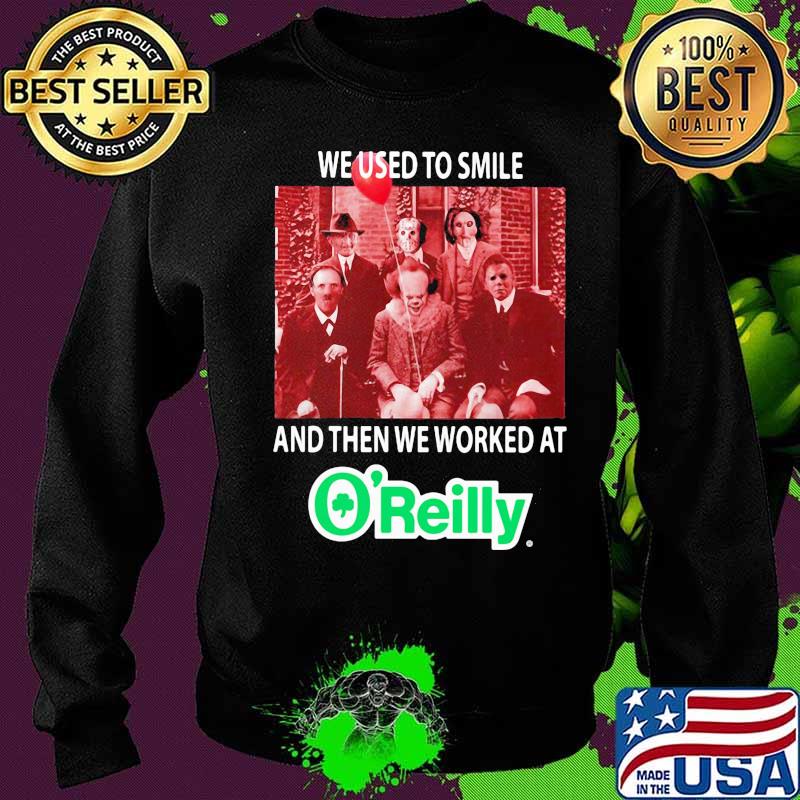 Halloween horror characters we used to smile and then we worked at o'reilly s Sweater Halloween horror characters we used to smile and then we worked at o'reilly s Sweater