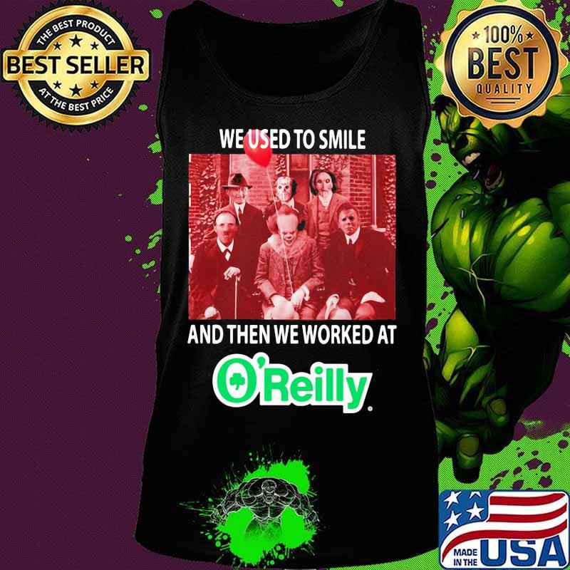 Halloween horror characters we used to smile and then we worked at o'reilly s Tank top Halloween horror characters we used to smile and then we worked at o'reilly s Tank top