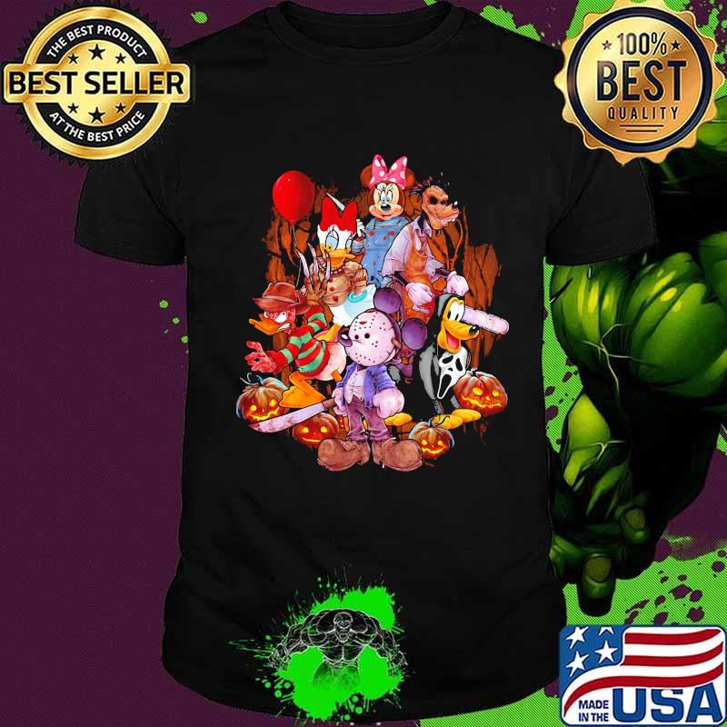Halloween horror mickey mouse characters cartoon shirt