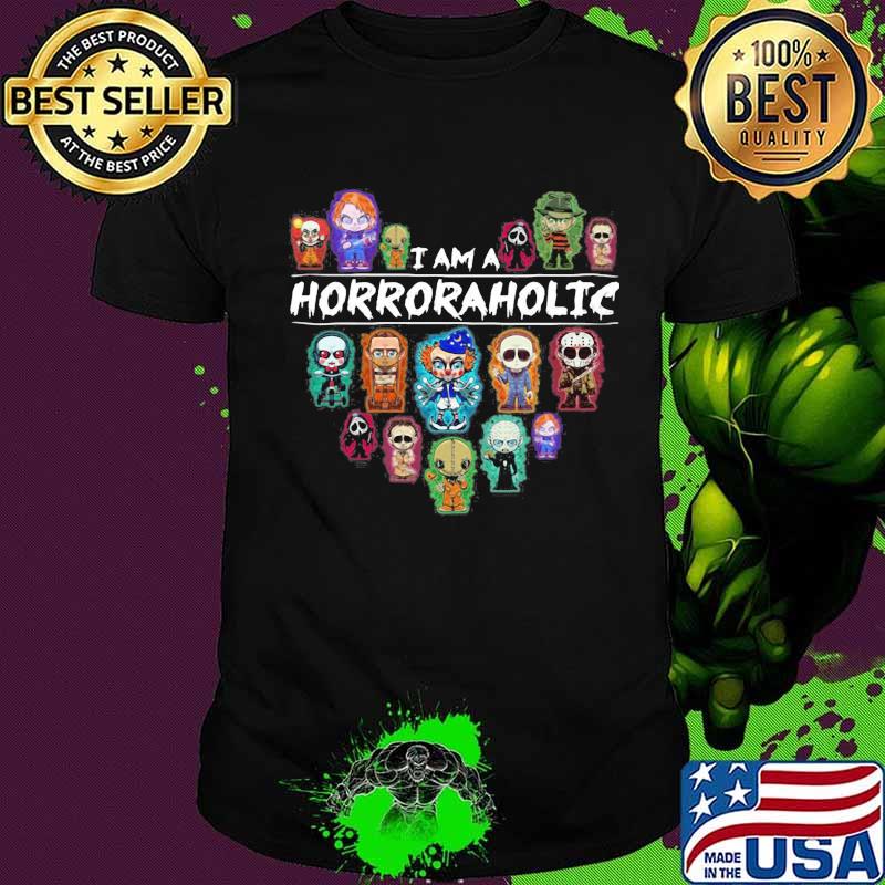 Halloween i am a horror aholic heart shirt