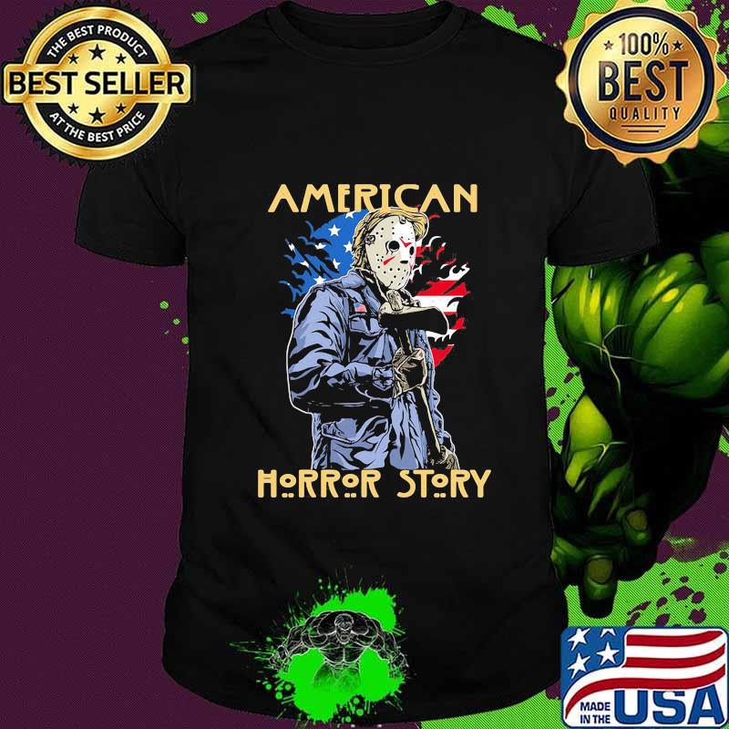 Halloween jason voorhees american horror story american flag independence day shirt