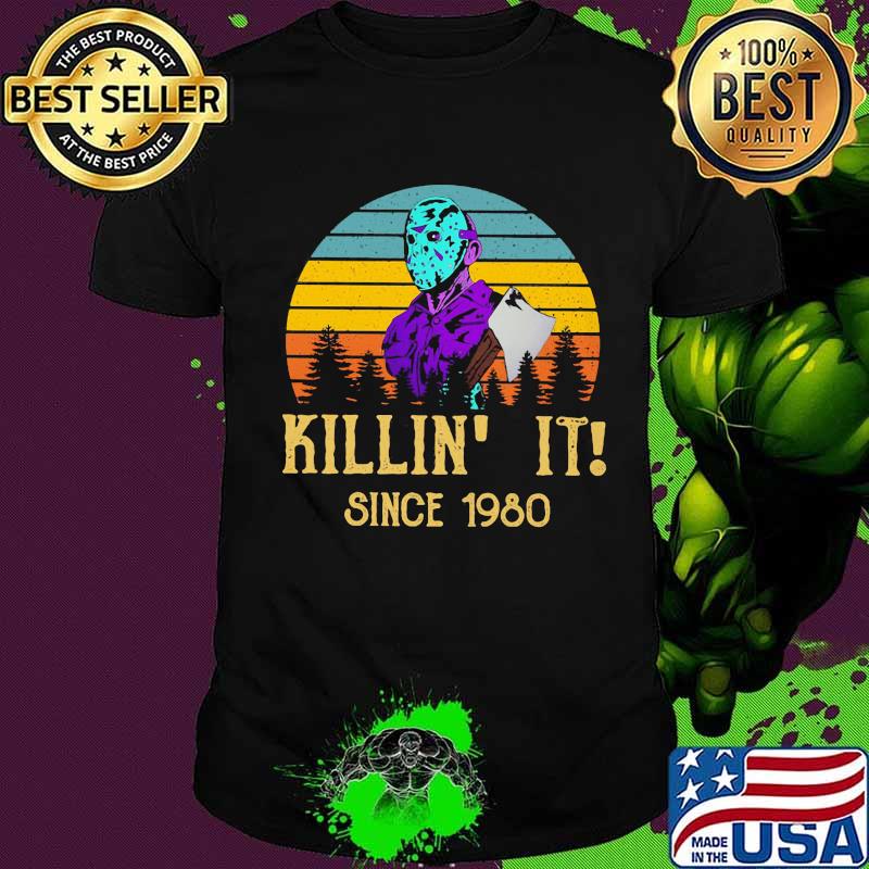 Halloween jason voorhees killing it since 1980 vintage retro shirt