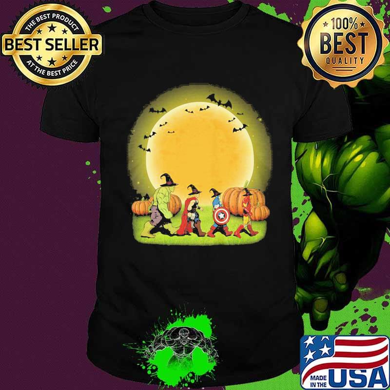 Halloween marvel heroes witch pumpkin moon shirt