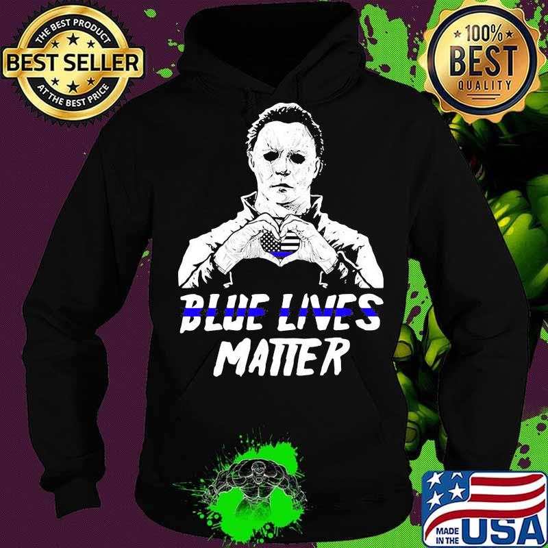 Halloween michael myers blue lives matter american flag independence day s Hoodie Halloween michael myers blue lives matter american flag independence day s Hoodie