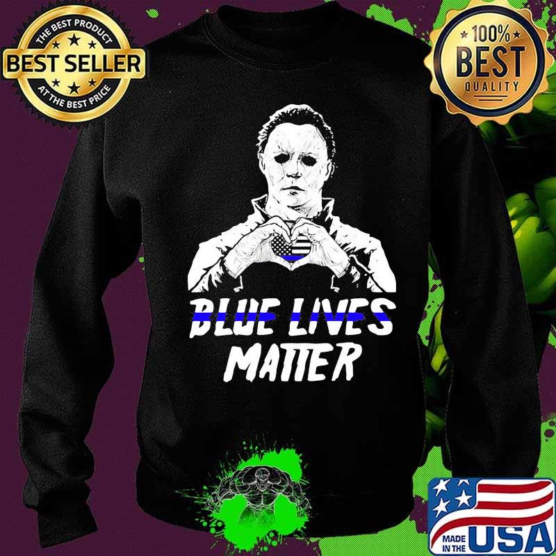Halloween michael myers blue lives matter american flag independence day s Sweater Halloween michael myers blue lives matter american flag independence day s Sweater