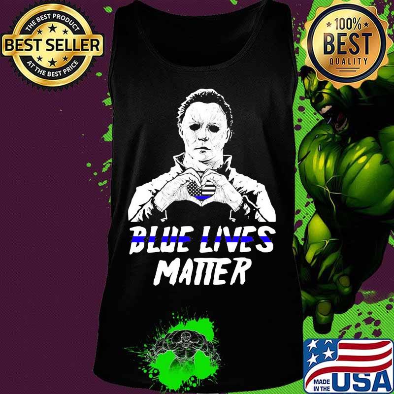 Halloween michael myers blue lives matter american flag independence day s Tank top Halloween michael myers blue lives matter american flag independence day s Tank top
