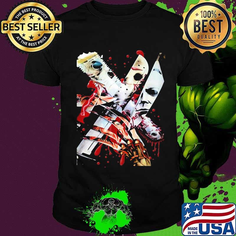Halloween michael myers knife bloods shirt