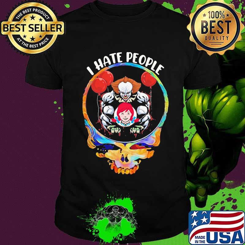 Halloween pennywise wendy's i hate people shirt