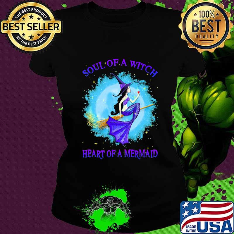 Halloween soul of a witch heart of a mermaid s Ladies tee Halloween soul of a witch heart of a mermaid s Ladies tee