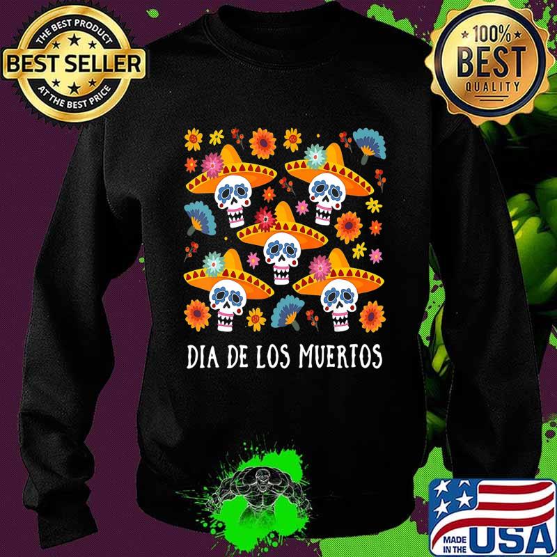 Halloween sugar skull dia de los muertos flowers s Sweater Halloween sugar skull dia de los muertos flowers s Sweater