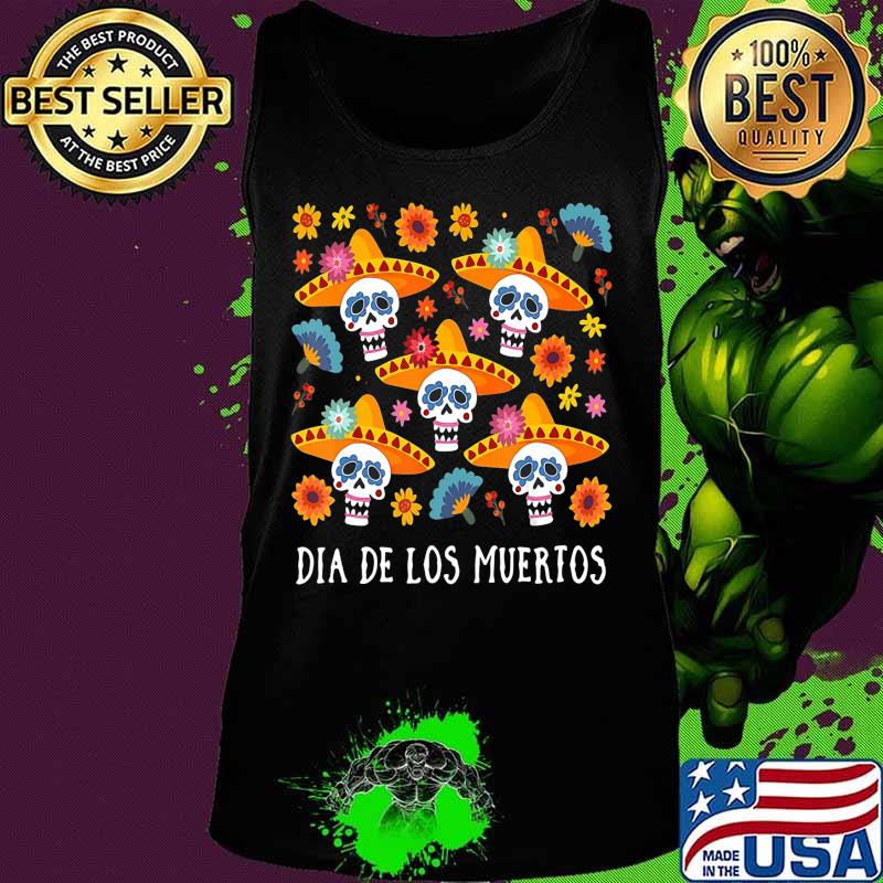 Halloween sugar skull dia de los muertos flowers s Tank top Halloween sugar skull dia de los muertos flowers s Tank top