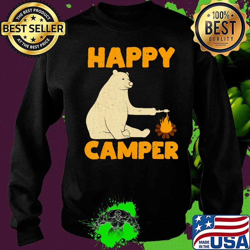 Happy Camper Bear Camping Hiking Fireplace T-Shirt Sweater Happy Camper Bear Camping Hiking Fireplace T-Shirt Sweater