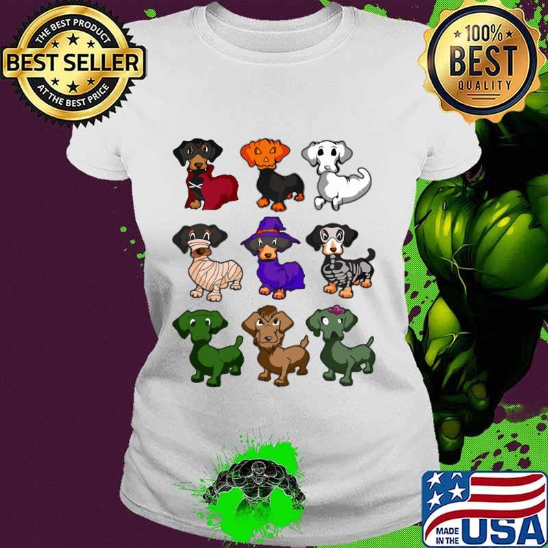 Happy halloween dachshund dog s Ladies tee Happy halloween dachshund dog s Ladies tee