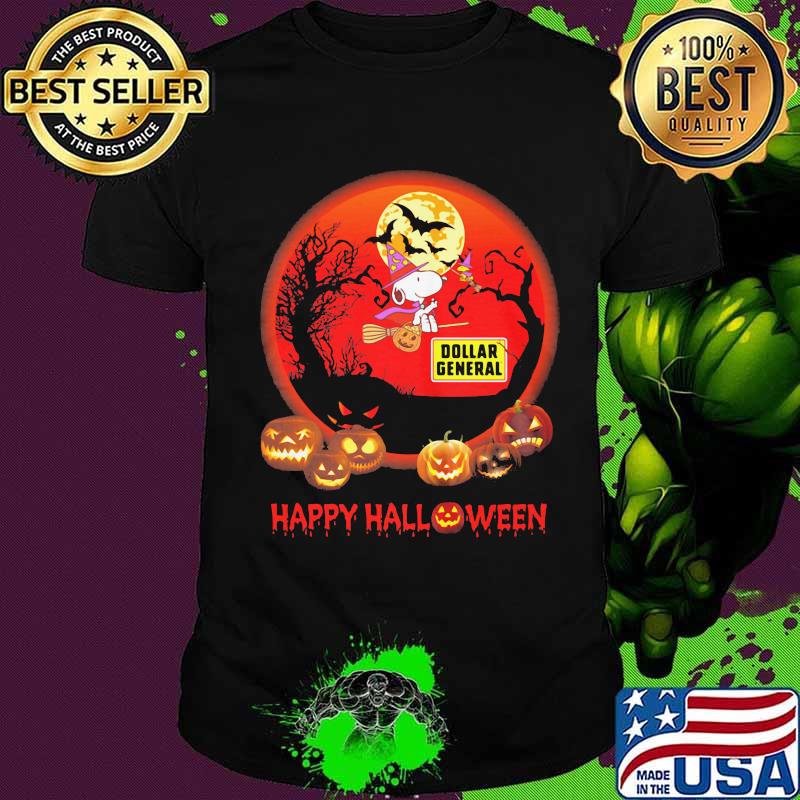 Happy halloween dollar general snoopy witch pumpkin shirt