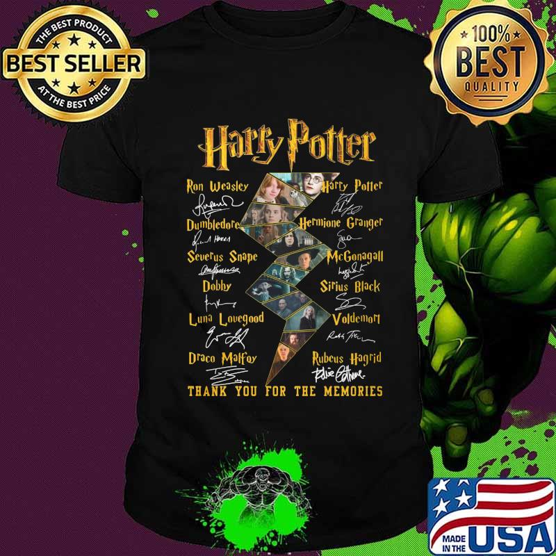Harry potter thank you for the memories characters signatures shirt