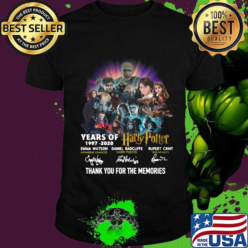 harry potter years of 1997 2020 thank you for the memories signatures shirt