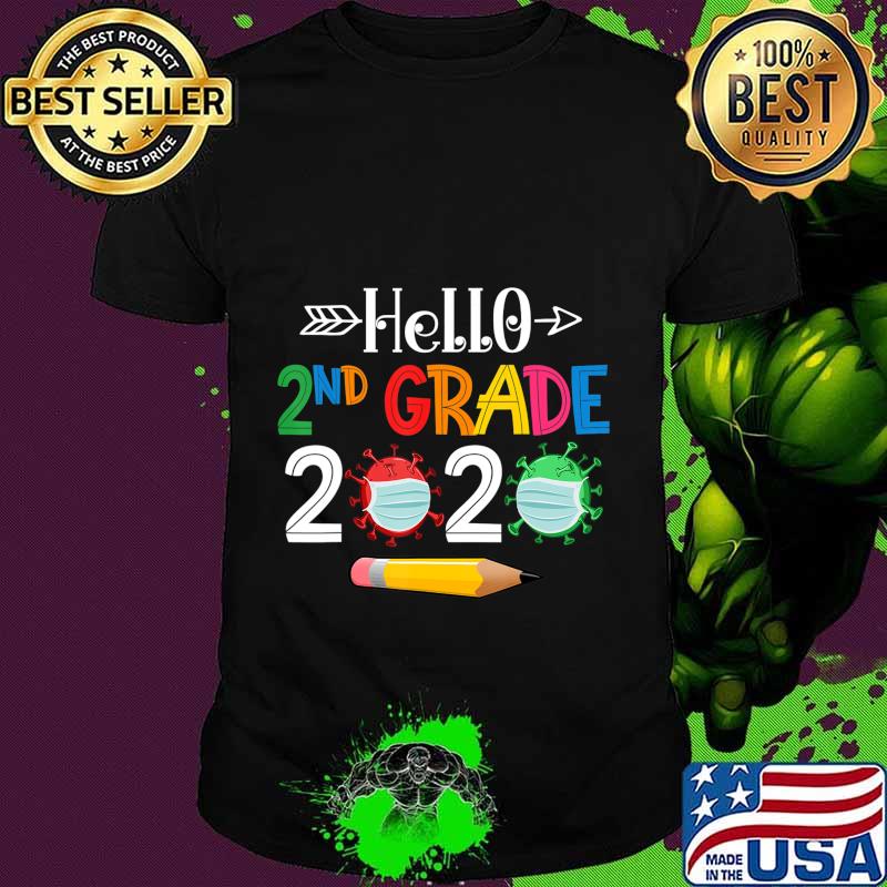 Hello 2nd second grade 2020 back to school boys mask covid-19 shirt