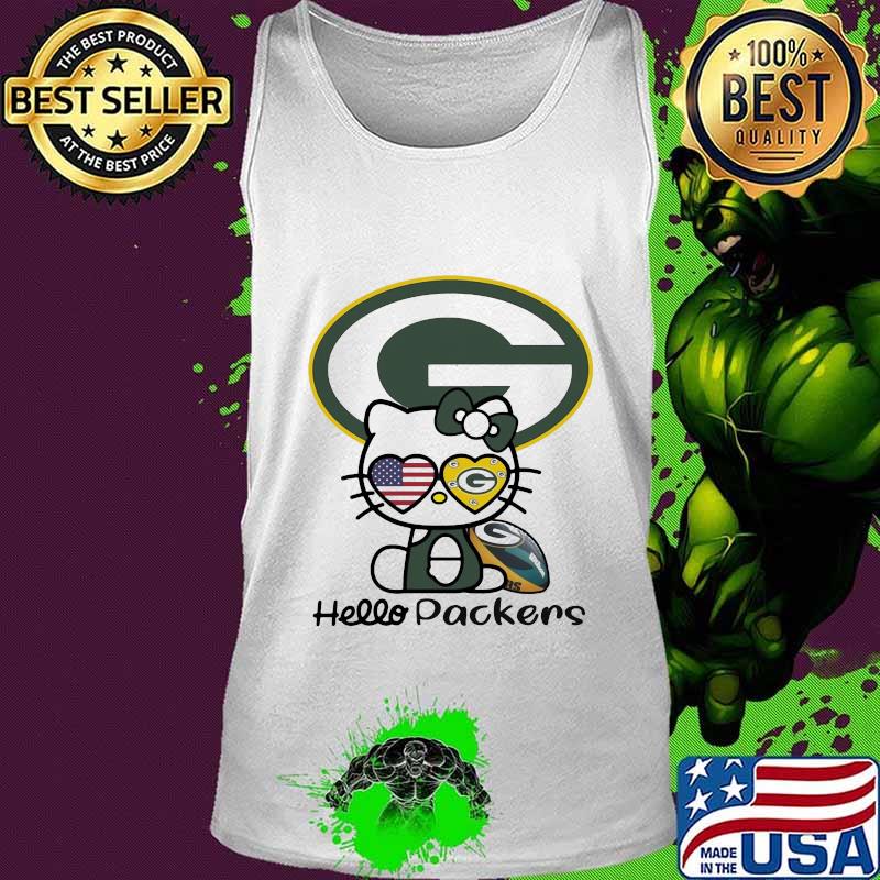 Hello kitty green bay packers football logo s Tank top Hello kitty green bay packers football logo s Tank top