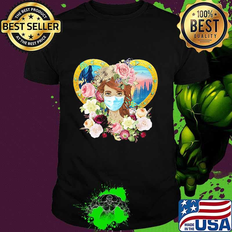 Hippie Nature Fitted Forest Flowers Mask Shirt