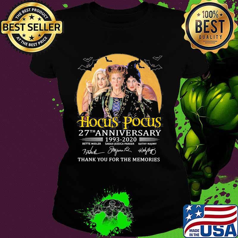 Hocus pocus 27th anniversary 1993 2020 thank you for the memories signatures s Ladies tee Hocus pocus 27th anniversary 1993 2020 thank you for the memories signatures s Ladies tee