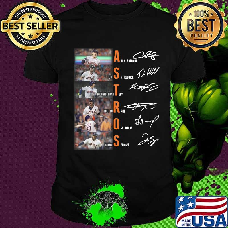Houston astros baseball players signatures shirt