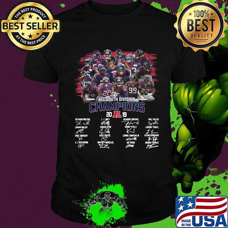 Houston texans afc south division champions 2020 signatures shirt