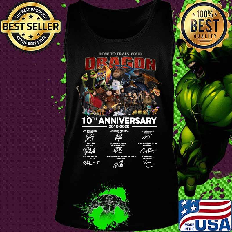 How to train your dragon 10th anniversary 2010 2020 signatures s Tank top How to train your dragon 10th anniversary 2010 2020 signatures s Tank top